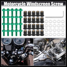 Hihaha 20pcs M5 5mm Motorcycle Windscreen Screws Fairing Windscreen Screws Bolt Windshield Mounting Nuts Installation Green Durable Material