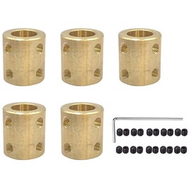 5Pcs 10mm to 12mm Brass Rigid Motor Shaft Coupling Coupler Transmission Connector Sleeve Adapter for RC Boat Car Airplane 3D Printers