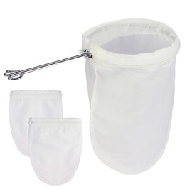 NbutWynee Fine Mesh Strainer, 3 Pcs Reusable Cheesecloth Bags with Stainless Steel Handle, Nut Milk Bag, Juice Strainer for Kitchen