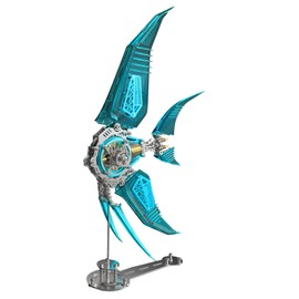 DIY Mechanical Fox Model Kit, Metal Assembly Construction, Blue and Silver (Blue)