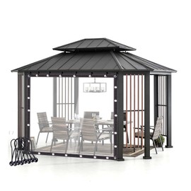 Waterproof Polyester Sunshade Panel with Grommets 0.12mm Outdoor Curtain for Pavilion, Porch, Customizable bujnie (Color : Clear, Size : 2x5m)