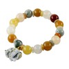 NOVICA Artisan Jade and Quartz Beaded Charm Bracelet with Elephant