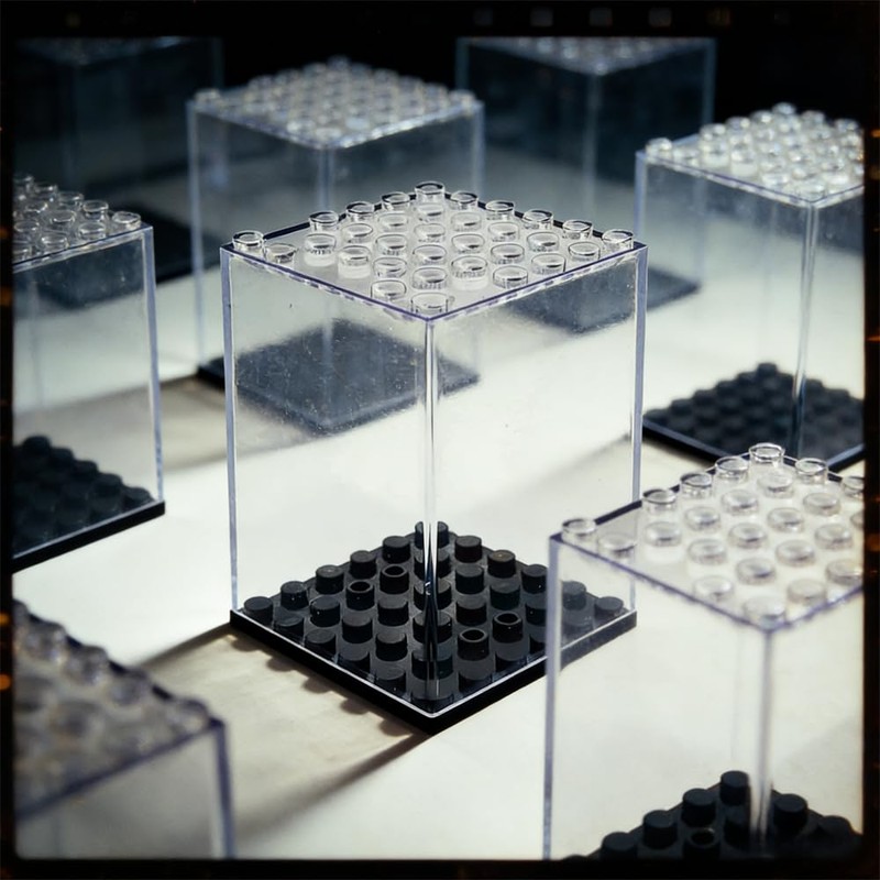 20 Pack Acrylic Display Case for Minifigures, Stackable Clear Dustproof