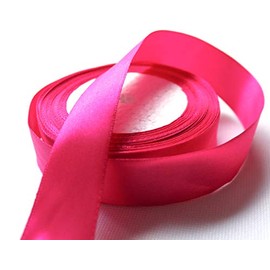 CaPiSo 22 m Satin Ribbon 25 mm Width 2.5 cm Ribbon Gift Ribbon Decorative Ribbon Christmas Wedding (Fuchsia, 22 m)