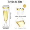 CONEHOY 220 Pcs Champagne Flutes Cups 5 Oz Gold Disposable