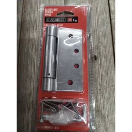 Everbilt Adjustable Spring  Hinge 4in Satin Chrome Finish