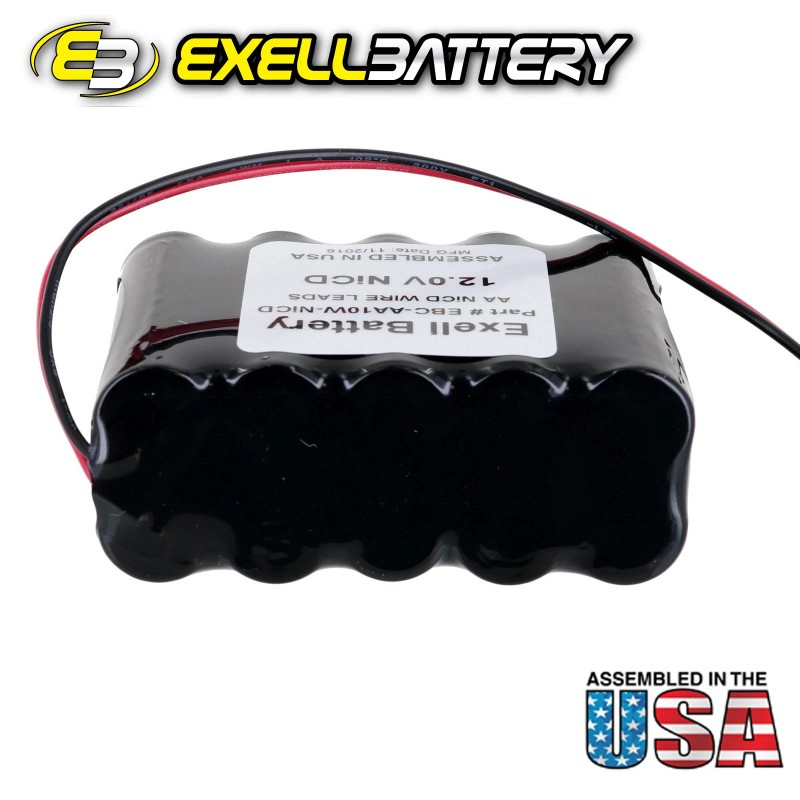 Exell 12V 1000mAh (10xAA) NiCd Battery Pack w/ Wire Leads