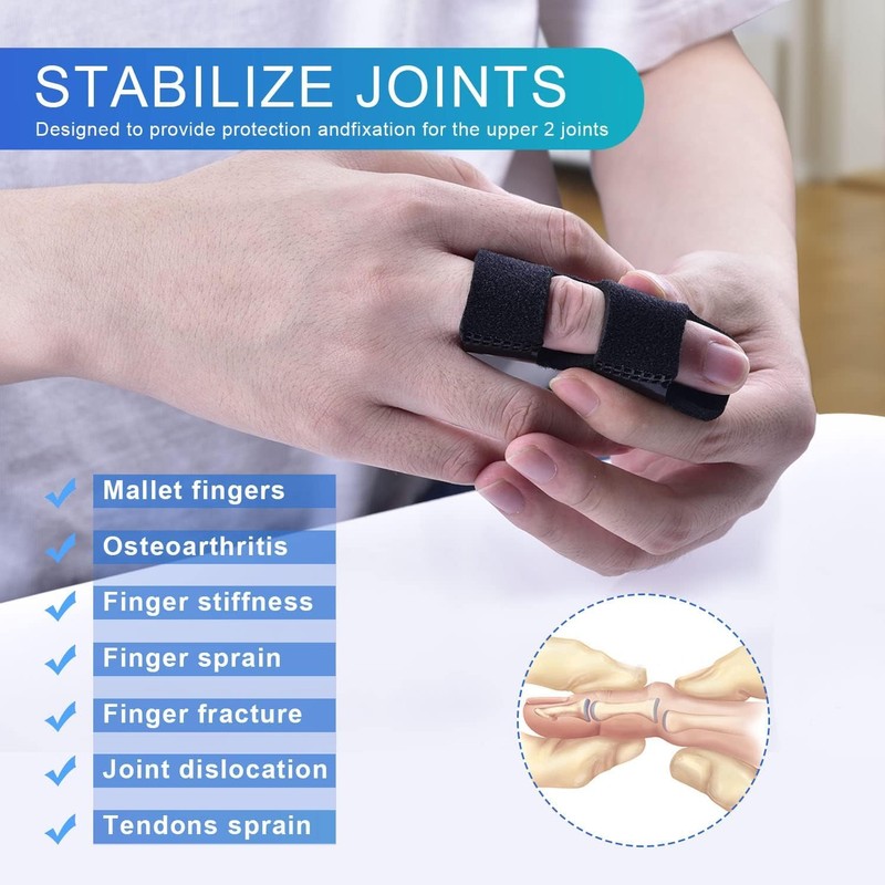 Sopito Finger Splint, 2pcs Finger Brace Support Stabilizer for Index,