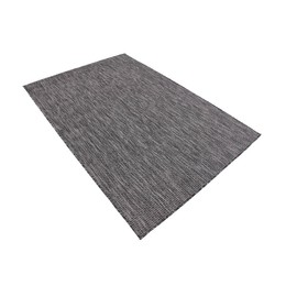 Unique Loom Collection Casual Transitional Solid Heathered Indoor/Outdoor Flatweave Area Rug, 4 ft x 6 ft, Black/Gray