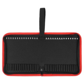 sourcing map Handheld Tool Case 8" x 6.88" x 1.18" Oxford Cloth Portable Tool Bag with Zipper for Driver Storage Bits Pouch Carrier Small Bag, Black
