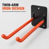 Double-Prong Wall-Mounted Garage Tool Hook for Shovels & Rakes, Black