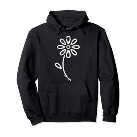 Vintage Inspired Flower Botanical Floral Graphic Design Pullover Hoodie
