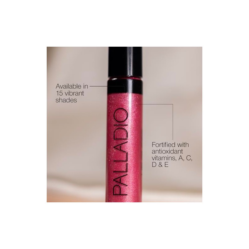 Palladio Lip Gloss, Brillo de Labios No Pegajoso, Ofrece Color
