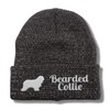 siviwonder Bearded Collie Reflective Hat Embroidery Dog Winter Knitted Hat
