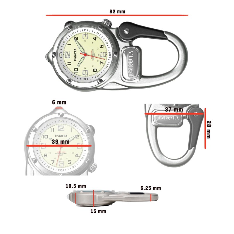 Dakota Mini Clip Microlight, Flashlight and Watch, Outdoor Gifts for