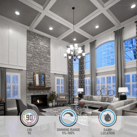 TORCHSTAR 8 Inch Ultra-Thin LED Recessed Ceiling Light with Junction Box, CRI90, 5000K Daylight, 18W High Brightness Dimmable Slim Canless Wafer Downlight, ETL & ES & FCC, Pack of 6