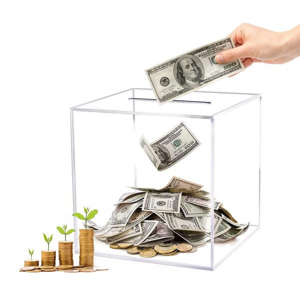 mumisuto Clear Piggy Bank for Adults kaids, Acrylic Piggy Bank