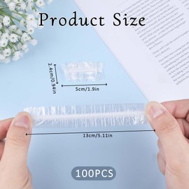 100 Pcs Ear Covers for Hair Dye, Clear Disposable Ear Covers for Shower Waterproof Plastic Ear Protectors Ear Shower Caps Care Ear Protection for Hair Dye Shower Bathing Spa Salon Home Hotel