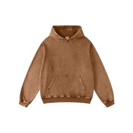 FAIABLE Mens Womens Acid Wash Hoodie Unisex Oversized Vintage Hoodie Heavyweight Terry Cotton Distress Hoodies Sweatshirts for Women Men Couples Streetwear 2025 Coffee