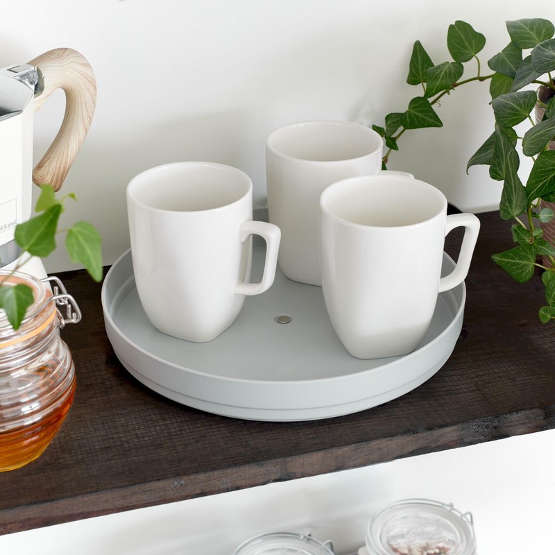 Kitchen Recycled Plastic Lazy Susan Turntable, 10" D, Gray