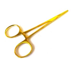 Kelly Forceps/Clamps Straight Medical Veterinary, Nurse, Dissection, Hemostats, Locking Forceps, Dog Pulling Hair, Fishing, Gold, 5.5"