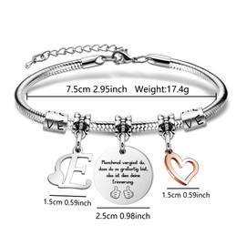 SAMORION 26 Letter Bracelets, Name Gift, Inspirational Bracelet, Sometimes Forget You So Great, Memory Jewellery for Women, Birthday Bracelets for Friend, Christmas Graduation, Stainless Steel
