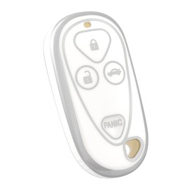 OFF WE GO for Acura Key Fob Cover, Soft TPU Protection Key Fob Case Compatible with Acura CL EL RL TL TSX RSX Smart Car Key Accessories (Silver White)