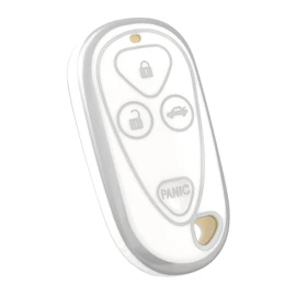 OFF WE GO for Acura Key Fob Cover, Soft TPU Protection Key Fob Case Compatible with Acura CL EL RL TL TSX RSX Smart Car Key Accessories (Silver White)