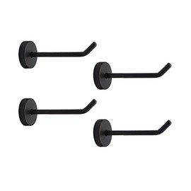 eForwish Stainless Steel Coat Hooks Wall Mounted Backpack Hooks Hat Hooks Single Hooks Bath Towel Hook Heavy Duty Hangers (4",Black,Pack of 4)