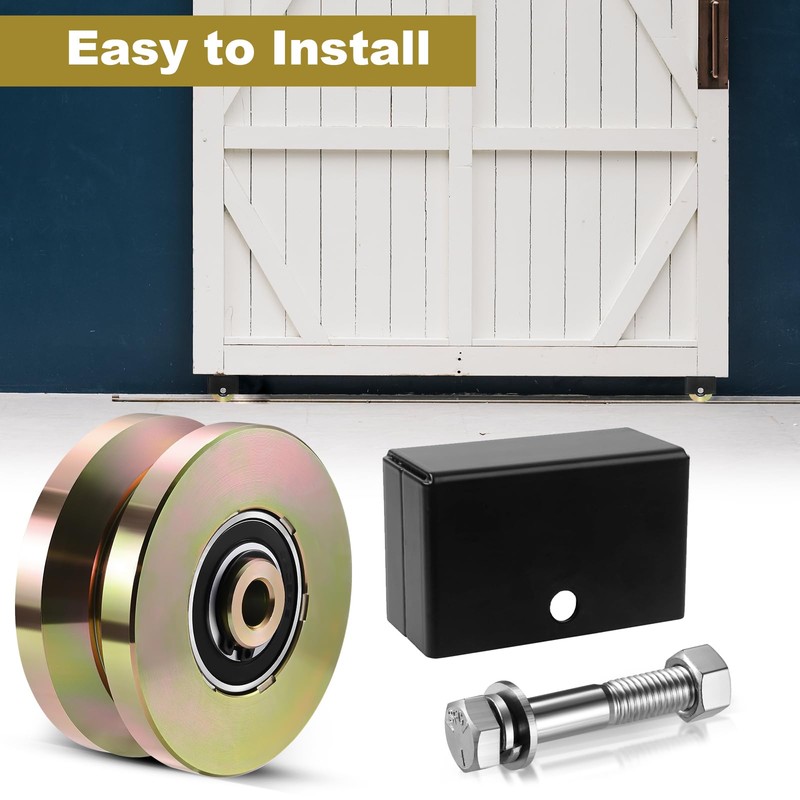 Soiiw 4" Sliding Gate Rollers Wheel 2 Pack V Groove