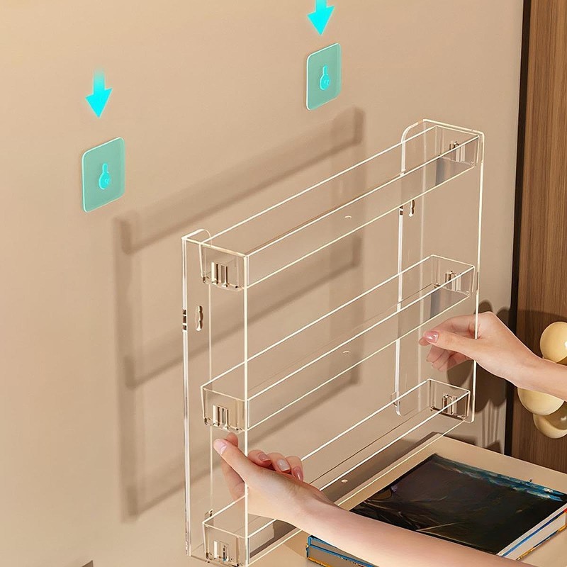 Perfeclan 3 Layers Wall Mount Makeup Organizer Multipurpose for Cosmetic