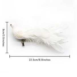 Esdallina 2pcs White Birds Chirstmas Decoration