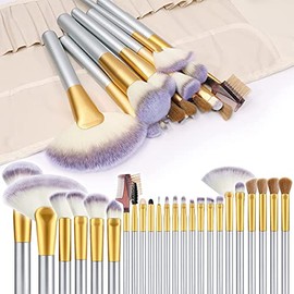 Brochas de Maquillaje profesional 24 piezas Set de Brochas para Maquillaje Natural Brochas de Maquillaje Profesional Pinceles de Maquillaje Brochas...