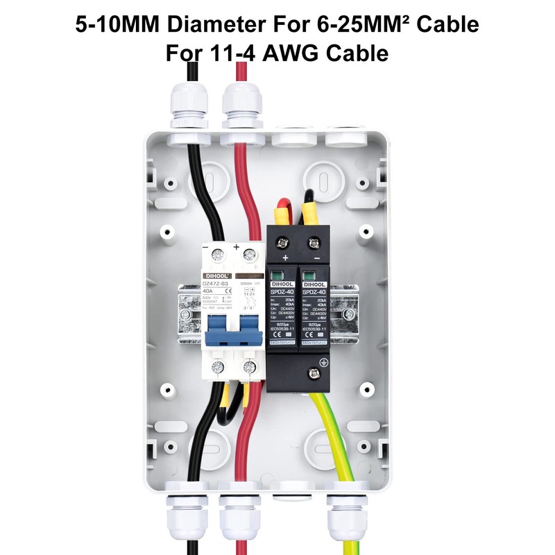 DIHOOL Outdoor Circuit Breaker Box, Solar Isolator Disconnect Switch 40
