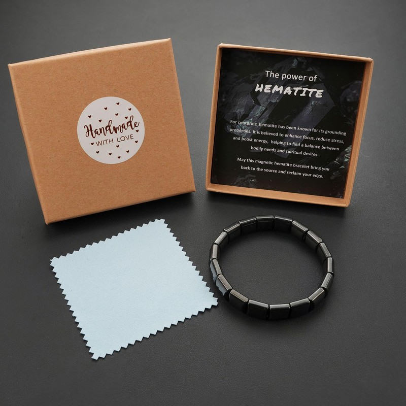 Hematite Bracelet, Natural Magnetic Bracelets for Women Girls