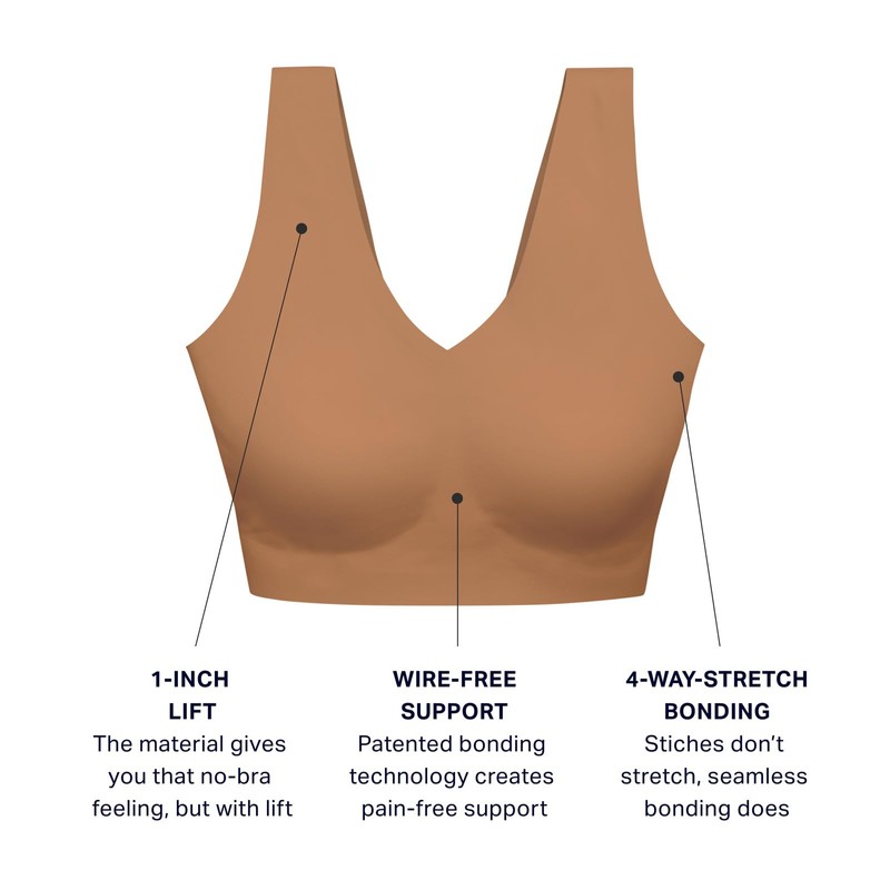 EBY Women's Wireless Bralette, Sunkissed, X-Small