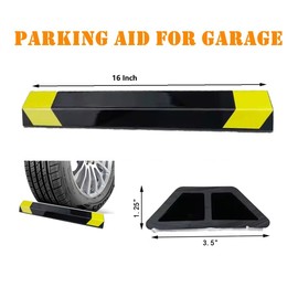 1 Pack 16" Parking Aid for Garage Heavy Duty, Car Parking Stopper for Garage 2 Pack, Parking Aids Protects Car, Parking Stopper Easy to Install (1 Pack 16" L x 1.25" H)