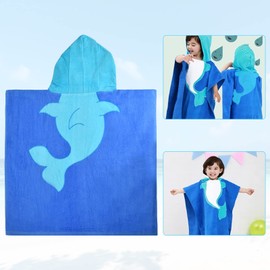 Cozlly Beach Towel Bath Poncho Children's Soft Cotton Bath Towel Bath Towel Poncho Children's Towel Cartoon Towel with Hood Hooded Towel for Children Boys Girls