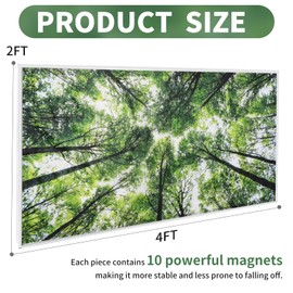 Torixqi 2pcs Fluorescent Light Covers - Light Covers for Ceiling Lights Classroom, Magnetic Light Filters for Office, Hospitals, Home 4 x 2 Feet (forest)