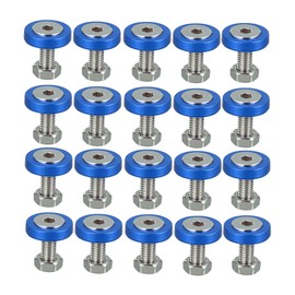 Motoforti 20pcs Motorcycle Blue Fender Bumper Washer Bolt Nuts Kit Fastener