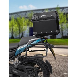 MOSYQI Motorcycle Trunk 55L,Motorcycle Top Case Box Store Helmet Luggage Top Bag Storage Carrier Case,Waterproof Aluminum Handle Motorcycle Helmet Case,Tail Box with Security Lock