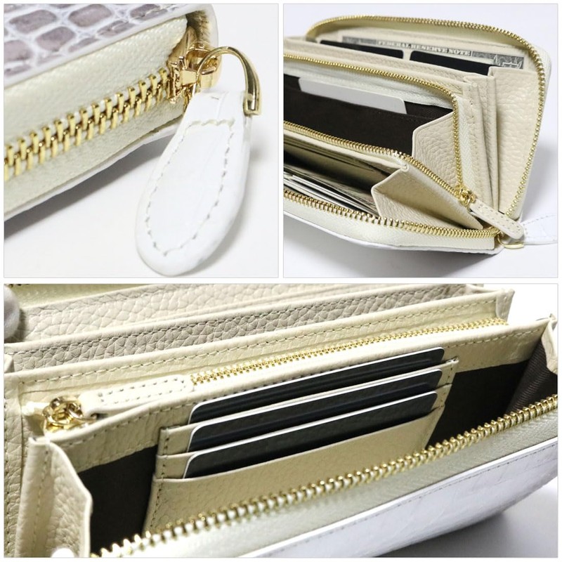Berkut [Cowhide Embossed] Crocodile Belly Center-Taken Himalayan Style Long Wallet