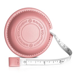 Savior Equipment 79" Retractable Soft Tape Measure w/PU Leather Casing, Pink