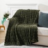 BATTILO HOME Olive Green Faux Fur Throw Blanket for Bed,