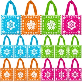WPDISCZ 20 PCS Non-Woven Bags Mini Mexican Cinco De Mayo Tote Bags Reusable Goodie Treat Candy Bags Fiesta Party bags for Mexican Cinco De Mayo Party Supplies