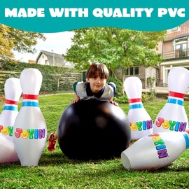 JOYIN Giant Inflatable Bowling Set for Kids and Adults, Christmas Birthday Party Games, Kids Education Motor Skills Toys