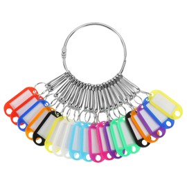 PATIKIL Portable Key Organiser Lightweight Key Organiser Key Ring Holder with 20 Spring Hooks and Key Label Tags for Office Hotel Car