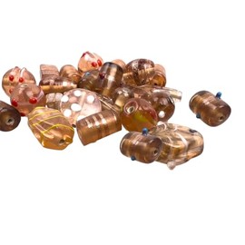 Glass Beads Mix, 60 g, Approx. 20 Beads, Various Shapes and Sizes for Threading, Crafting, Making Yourself Powder