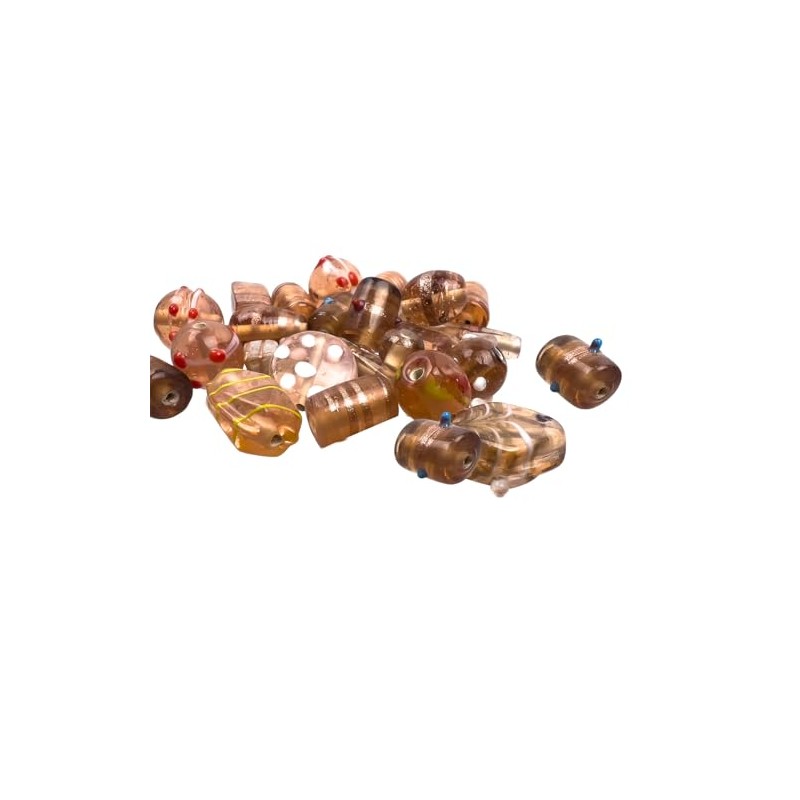 Glass Beads Mix, 60 g, Approx. 20 Beads, Various Shapes