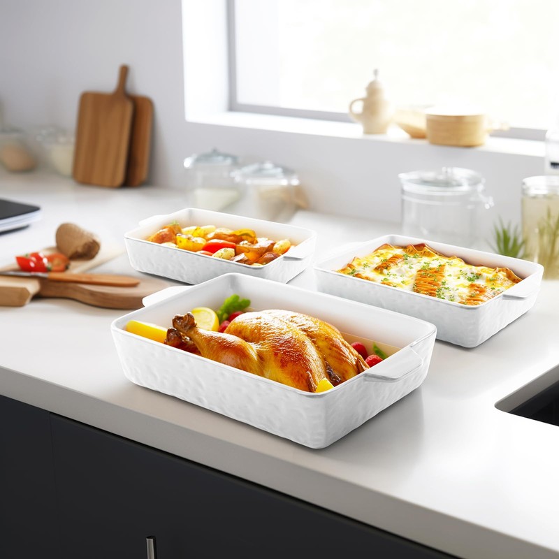 Krokori Casserole Dishes for Oven, Ceramic Baking Dishes, Lasagna Pan